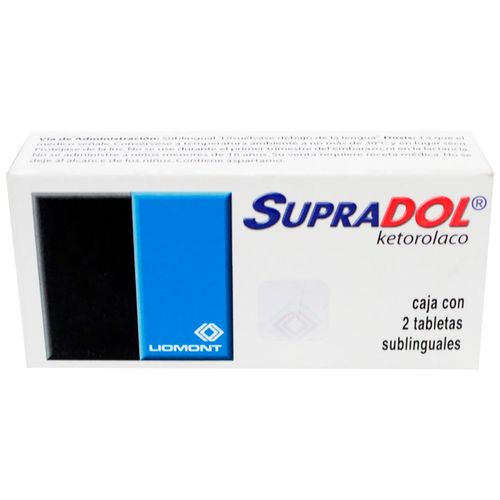 Tabletas Sublinguales SupraDol 30mg Caja con 2 Tabletas