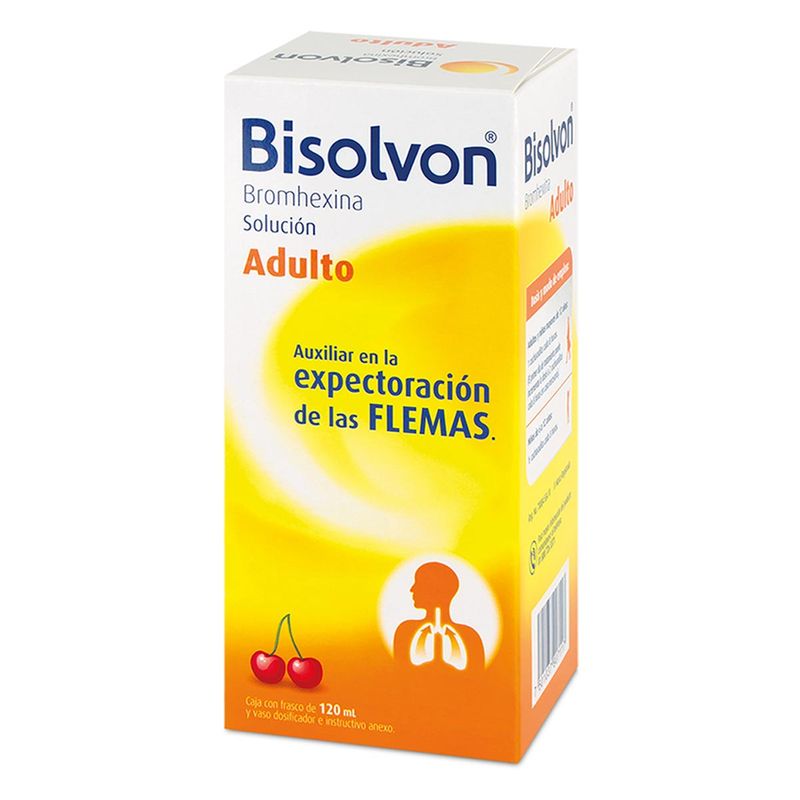 Solución Bisolvon Adulto Expectorante Caja con Frasco 120ml y Vaso ...