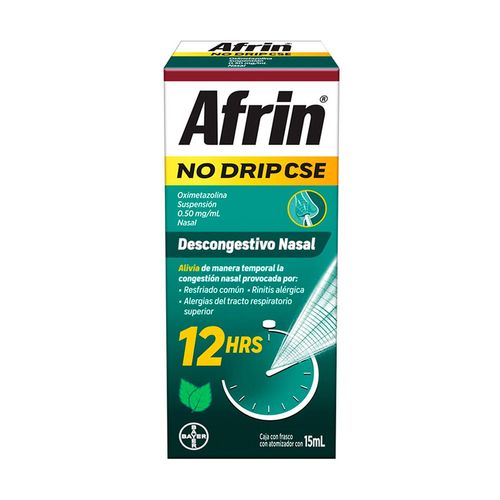 Descongestionante Nasal Afrin No Drip CSE con Mentol Congestión Severa 15ml
