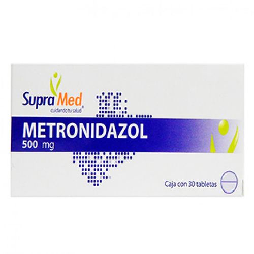 Tabletas SupraMed Metronidazol 500mg Caja con 30 Tabletas