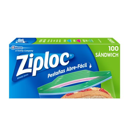 Bolsas Plásticas Ziploc Reutilizables para Sándwich Paquete de 100 Bolsas