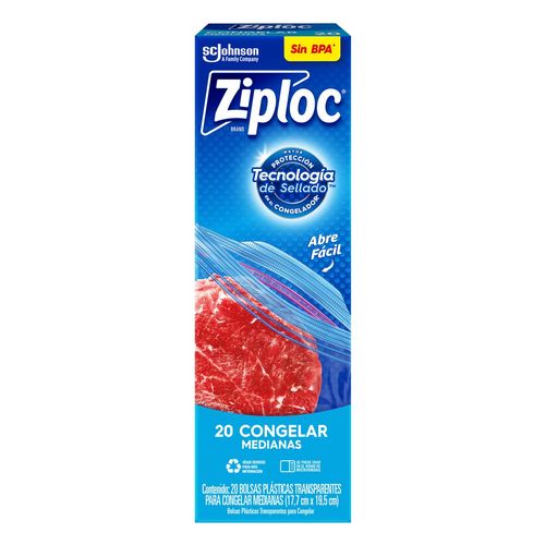 Bolsas para congelar Ziploc Medianas 20 Bolsas