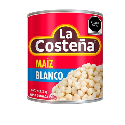 Maiz Pozolero La Costeña Lata de 3kG.