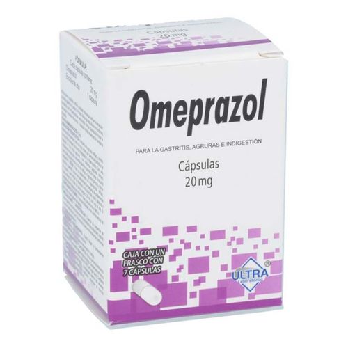 Cápsulas Genéricas Omeprazol 20mg Frasco con 7 Cápsulas