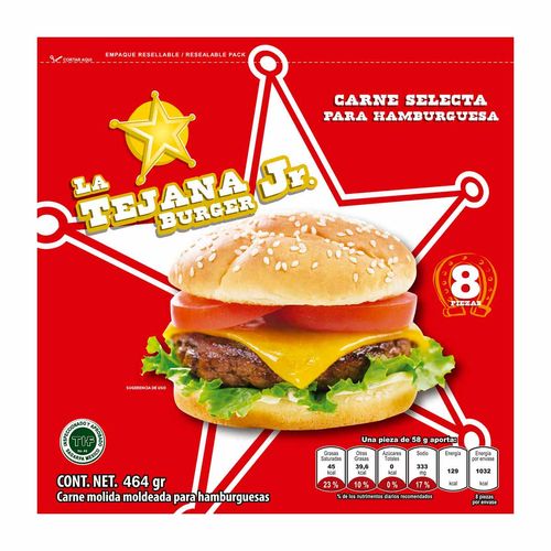 Hamburguesa La Tejana Burger Jr 464g