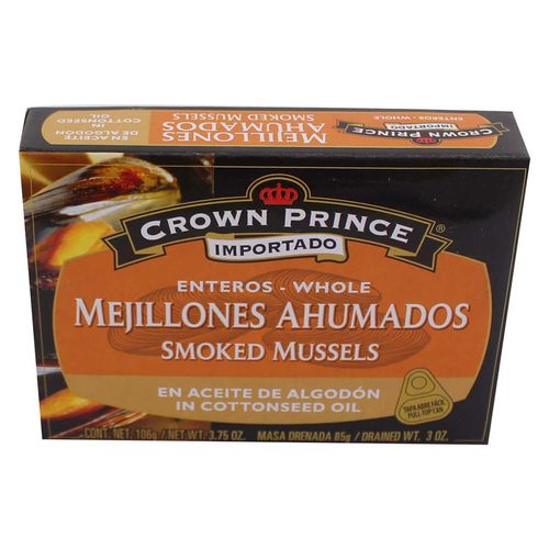 Mejillones Ahumados Marinter Crown Prince Aceite de algodón de 106g