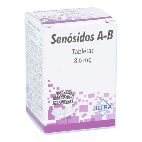 Tabletas Genéricas Senósidos A-B 8.6mg Frasco con 20 Tabletas