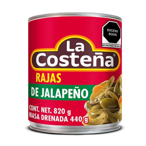 Chiles Jalapeños La Costeña en Rajas 820g