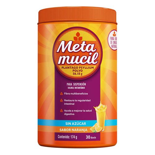 Polvo Soluble Metamucil Sabor Naranja 174g
