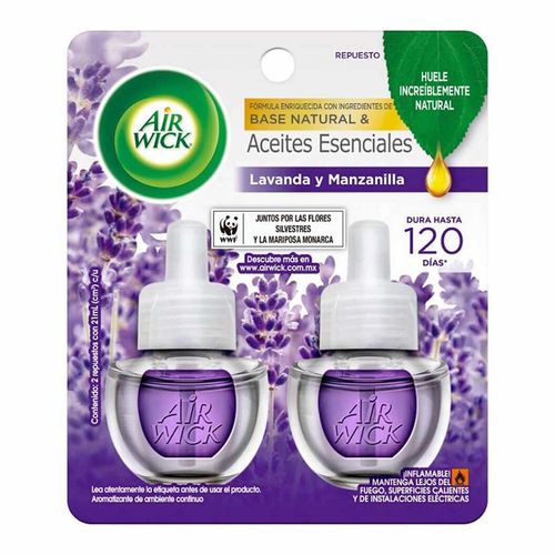 Aromatizante Eléctrico Airwick Aceite Repuesto Lavanda 2 Piezas 21ml