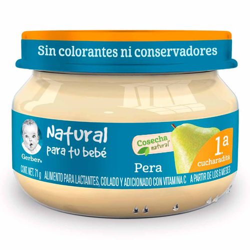 Papilla Gerber Cosecha Natural Etapa 1 Pera 71g