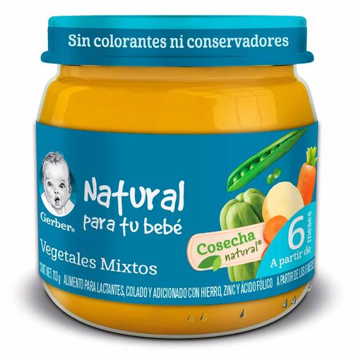 Papilla Gerber Cosecha Natural Etapa 2 Vegetales Mixtos de 113g
