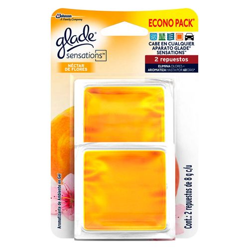 Aromatizante en Gel Glade Sensations Néctar de Flores 2 Repuestos