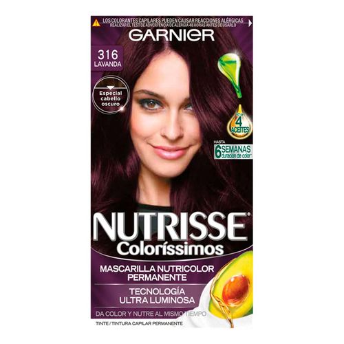 Tinte de Cabello Garnier Nutrisse 316 Lavanda.