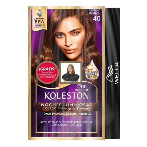 Tinte de Cabello Koleston 40 Castaño Medio + Capa de Coloración