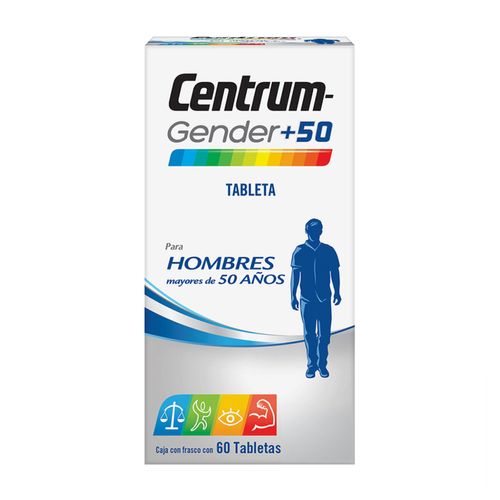 Tabletas Centrum Gender +50 Hombres Frasco con 60 Tabletas