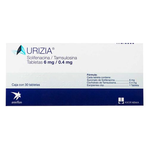 Tabletas Urizia Solifenacina Tamsulosina  Caja con 30 Tabletas