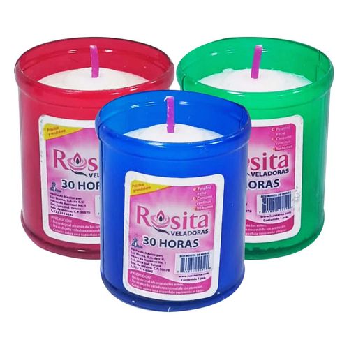 Veladora ecológica Luz Eterna Rosita 30 horas 1 pieza