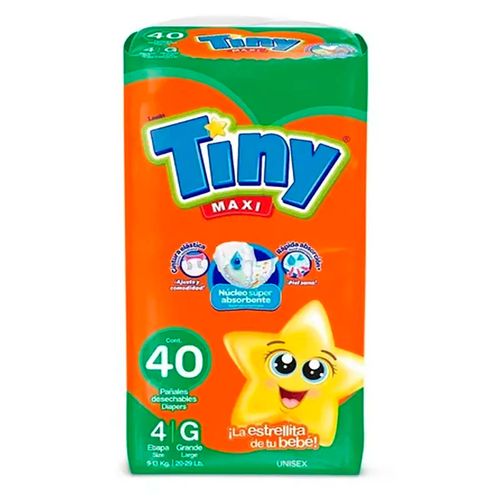 Pañales Tiny Maxi Unisex G 40 Pañales