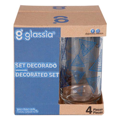 Set Vasos Trian Az Glassia 490 Ml 4