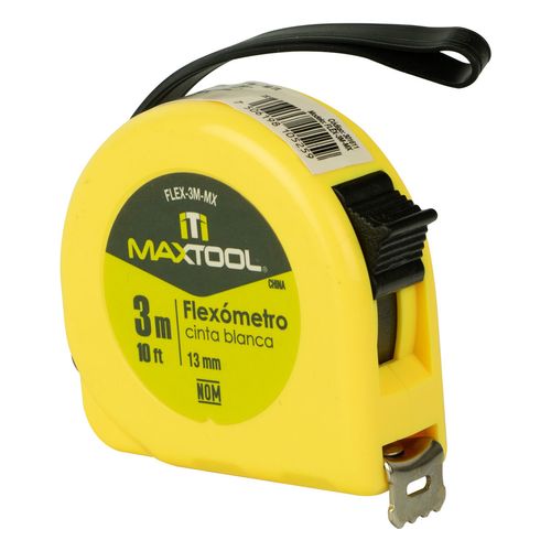 Flexómetro Amarillo Maxtool de 3 MTS 1 Pieza