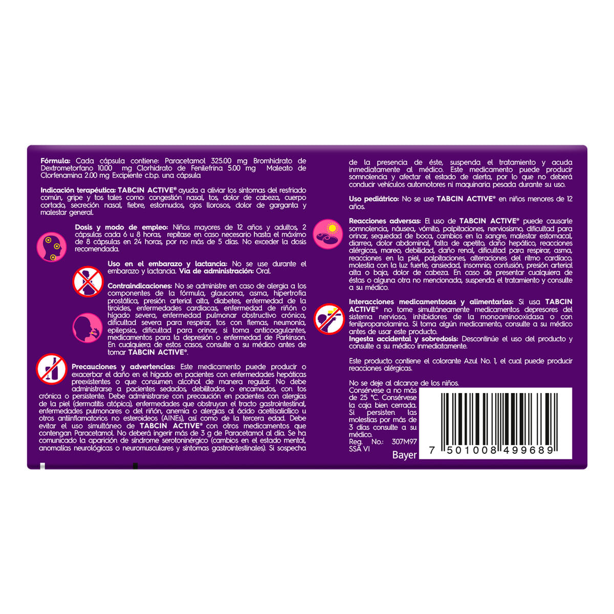 Antigripal Tabcin Active 12 cápsulas | Chedraui