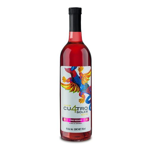 Vino Rosado Mexicano Cuatro Soles Zinfandel 750ml.