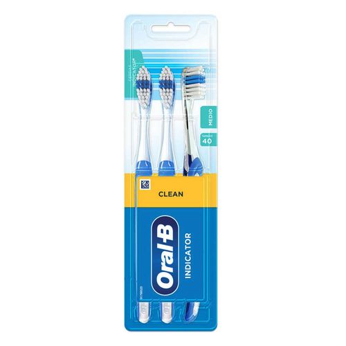 Cepillo de Dientes Oral-B Combate Placa Indicator 3 Unidades