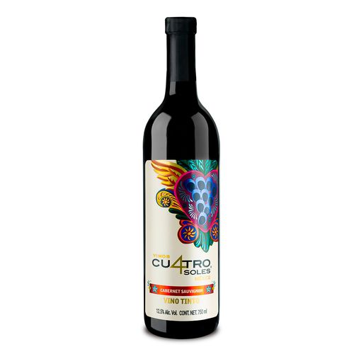 Vino Tinto Mexicano Cuatro Soles Cabernet Sauvignon 750ml