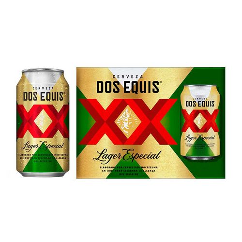 Cerveza Clara Dos Equis Lager 12 Latas de 355ml c/u.