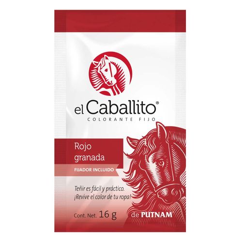 Colorante para Ropa El Caballito Rojo Granada 16g.