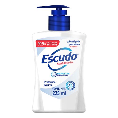 Jabón Líquido para Mano Escudo Antibacterial Blanco Neutro 225ml