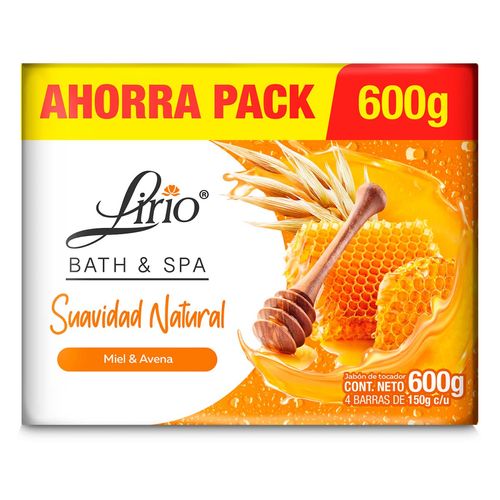 Jabón en Barra Lirio Bath & Spa de Avena y Miel 4 Barras de 150g
