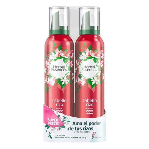Mousse para Peinar Herbal Essences Cabello Rizo Jazmín 2 Piezas de 200g