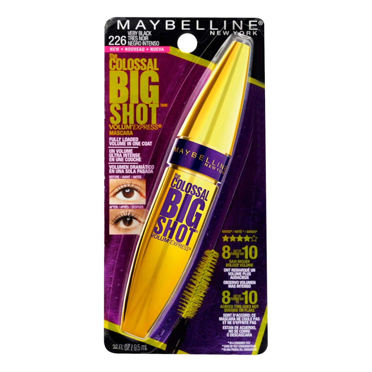 Máscara de Pestañas Maybelline New York The Colossal Very Black 9.7ml ...
