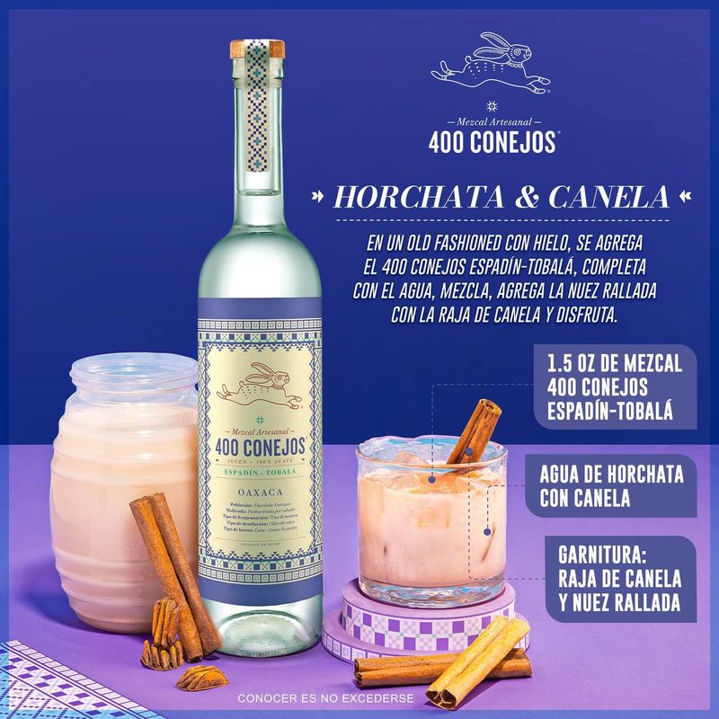 Mezcal 400 Conejos Tobala 750ml | Chedraui