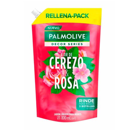 Jabón Líquido para Manos Palmolive Flor de Cerezo y Rosa Repuesto 800ml