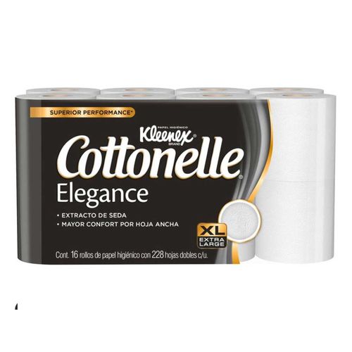 Papel Higiénico Kleenex Cottonelle Elegance 16 Rollos