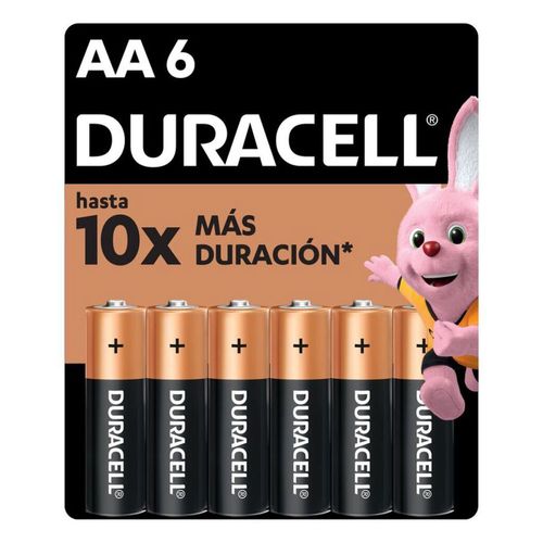 Pilas Alcalinas Duracell AA con 6 Piezas