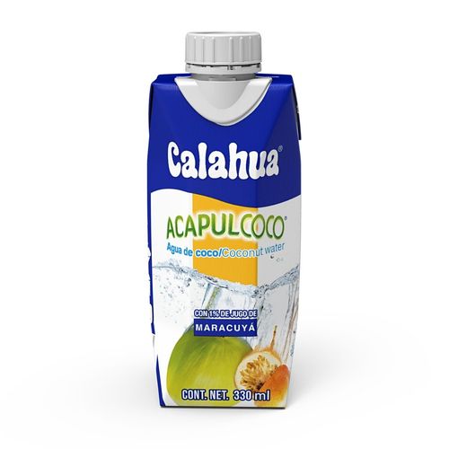 Agua de Coco con Jugo de Maracuya Calahua Acapulcoco 330 ml