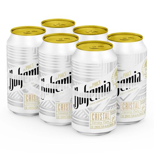 Cerveza Clara Bohemia Cristal 6 Latas de 355ml c/u
