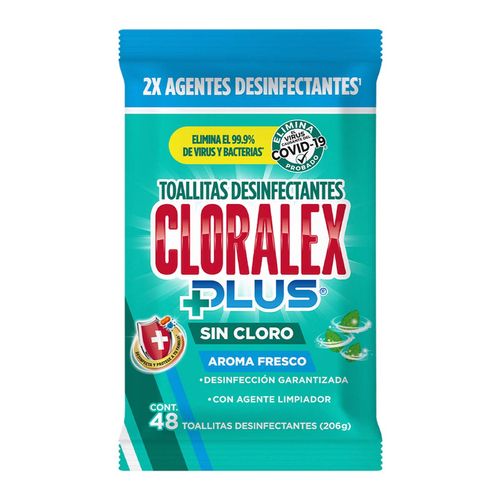 Toallitas Desinfectantes Cloralex sin Cloro Fresco Aroma 48 Toallitas