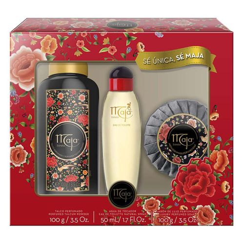 Set de Fragancias para Dama Maja Classic con Talco Perfumado 100g, Agua de Tocador 50ml y Jabón 100g