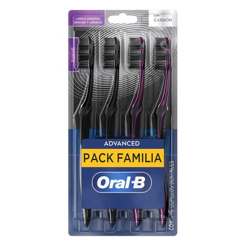 Cepillo de Dientes Oral-B Advanced 5 Acciones con Carbón 4 Cepillos