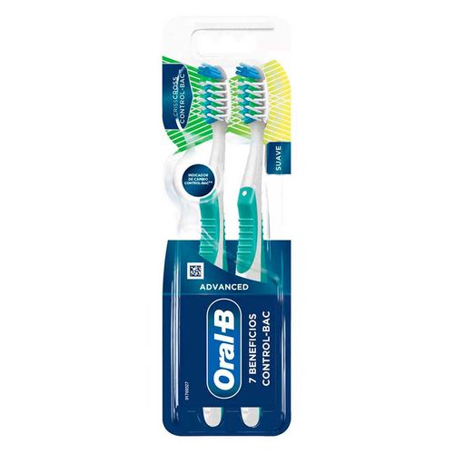 Cepillo de Dientes Oral-B Advanced 7 Beneficios Control-Bac 2 Cepillos