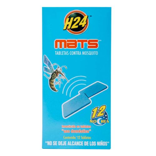 Insecticida H24 Mats Tabletas Universales de Uso Doméstico 12 Tabletas