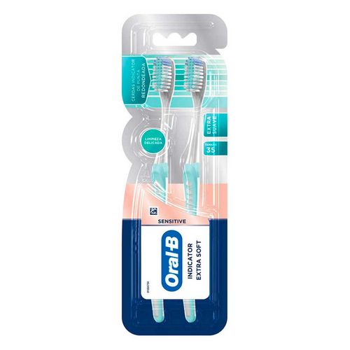 Cepillo de Dientes Oral-B Cerdas Extra Suaves Indicator Extra Soft 2 Unidades