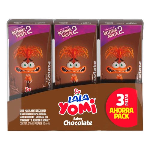 Leche UHT Lala Yomi Chocolate 3 Pack Slim 190 ml