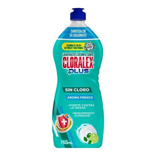 Lavatrastes Líquido Desinfectante Cloralex Plus Sin Cloro Aroma Fresco 750ml