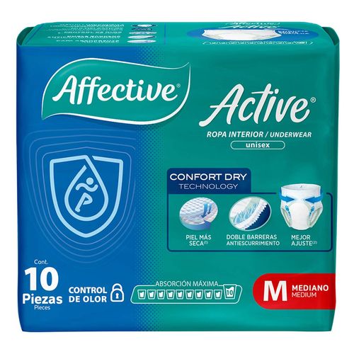 Ropa Interior Desechable Affective Active Unisex Talla Mediana 10 Pañales